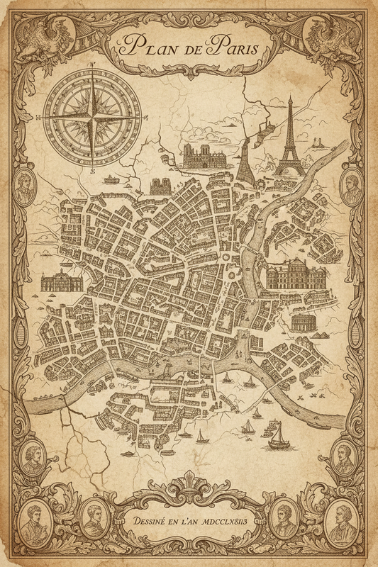 Old Map of Paris