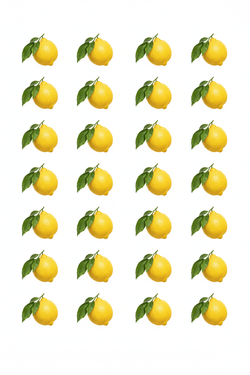Repeated Lemons Print – Unframed Wall Art