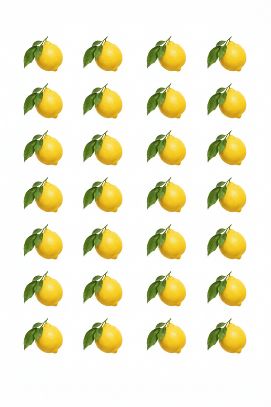 Repeated Lemons Print – Unframed Wall Art