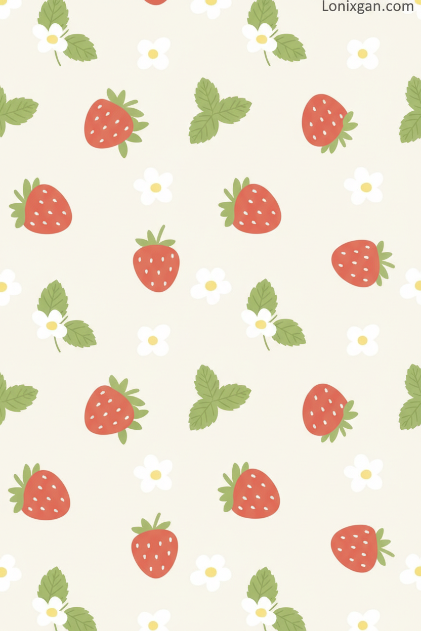Strawberry Pattern Print – Downloadable Wall Art